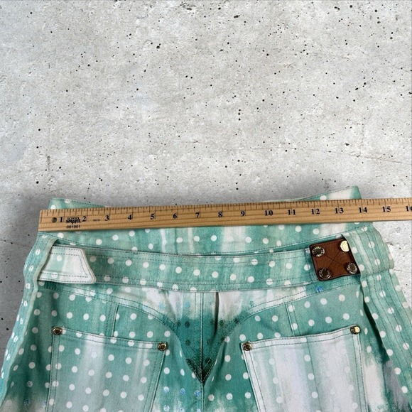 Vintage Y2K Roberto Cavalli Belted Psychedelic‎ Ombré Dot Mini Skirt Size S - Picture 9 of 9